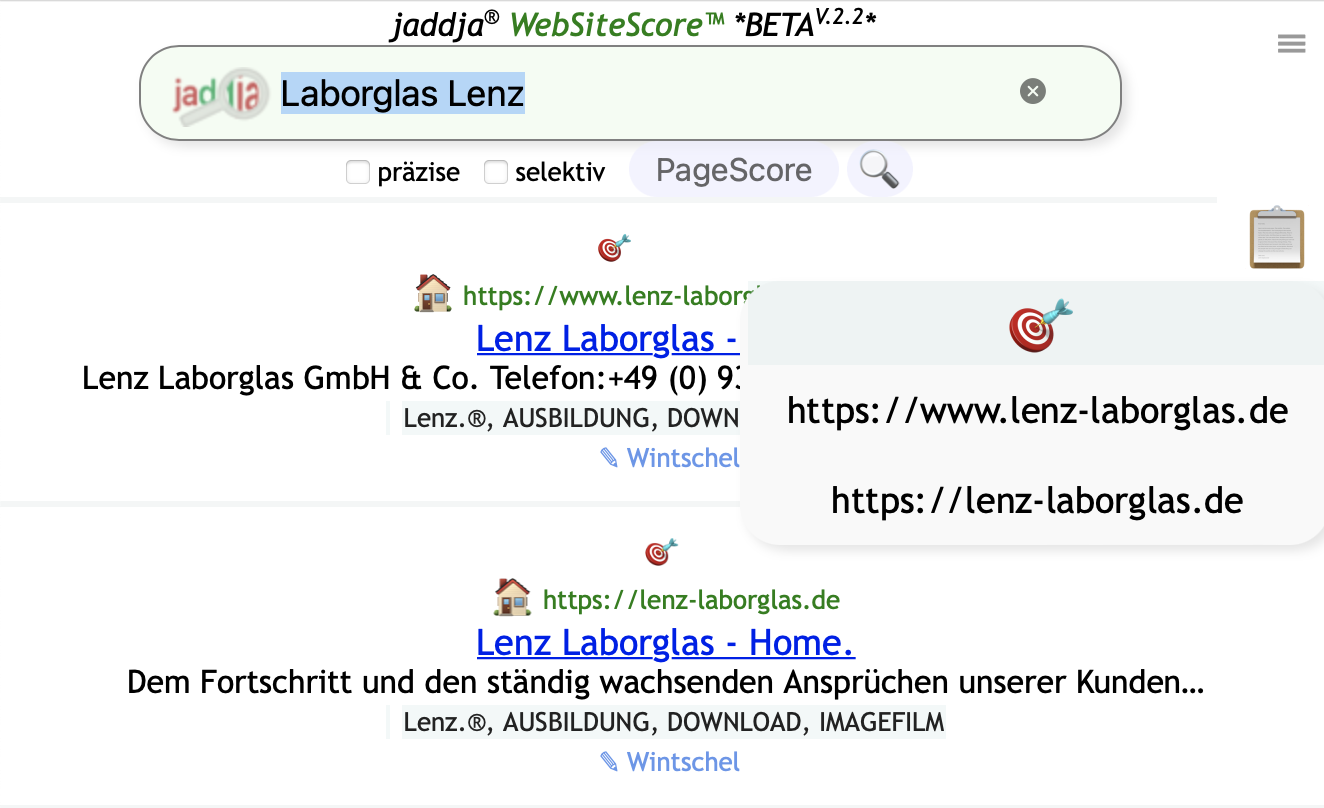 WebSiteScore: Laborglas Lenz